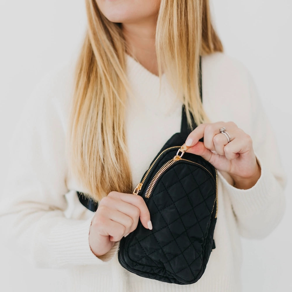 Pinelope Puffer Bum Bag in Black