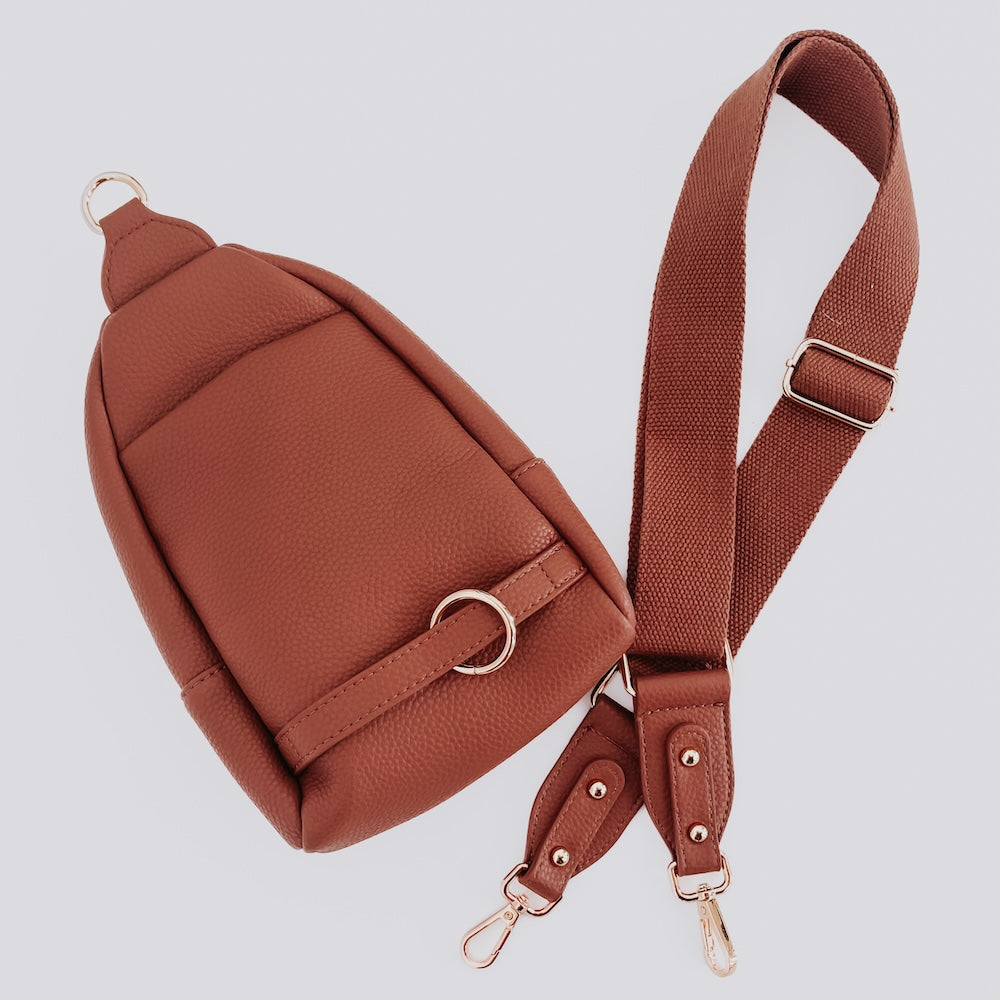 Adventure Awaits Sling Bag in Brown