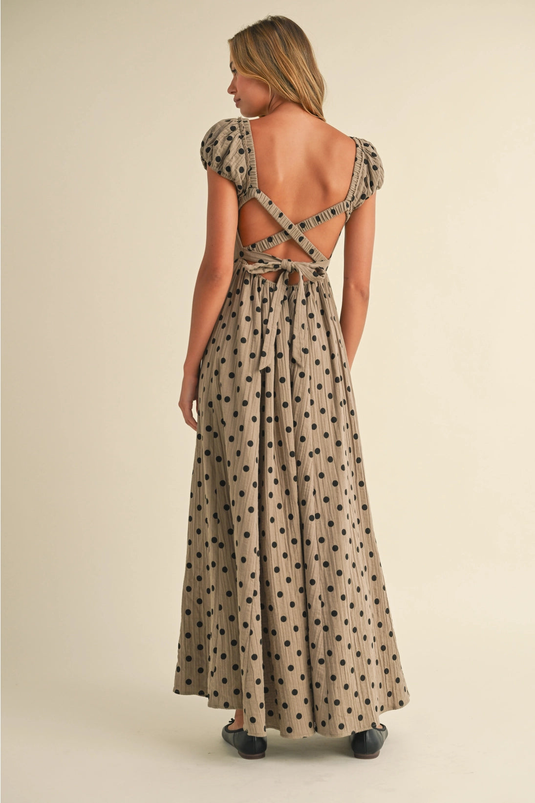 Polka Dot Criss Cross Maxi