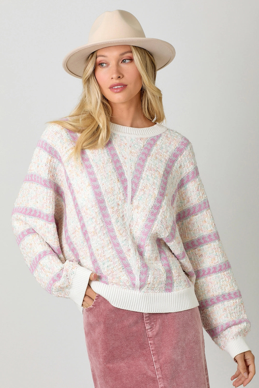 Geo Motifs Cocoon Sweater