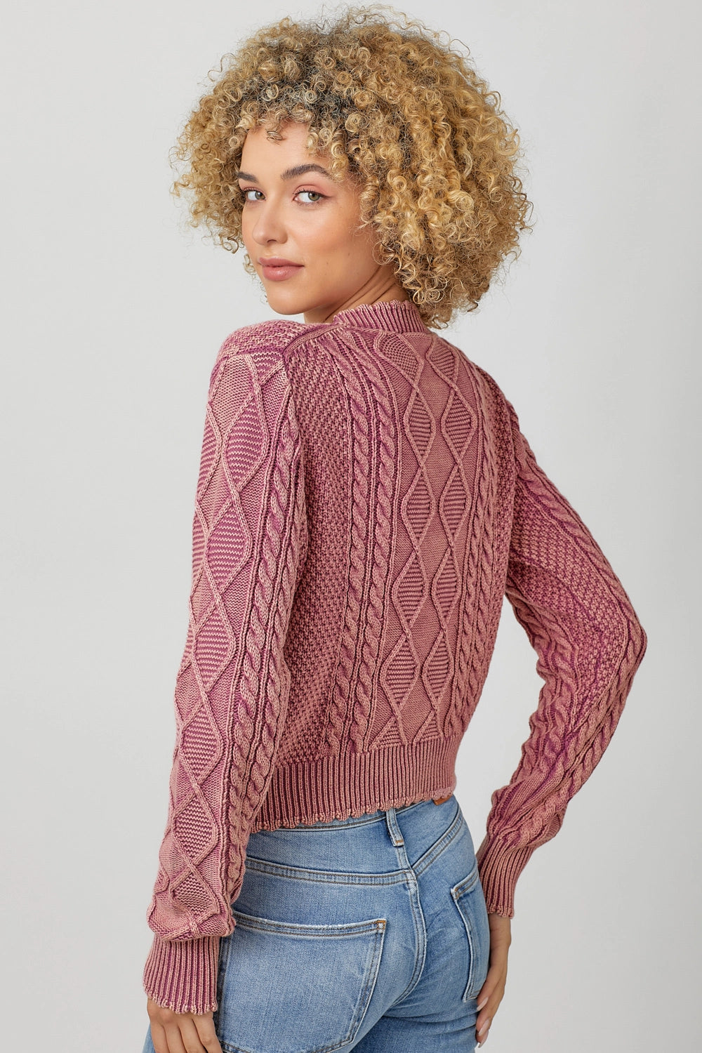 Washed Cropped Sweater