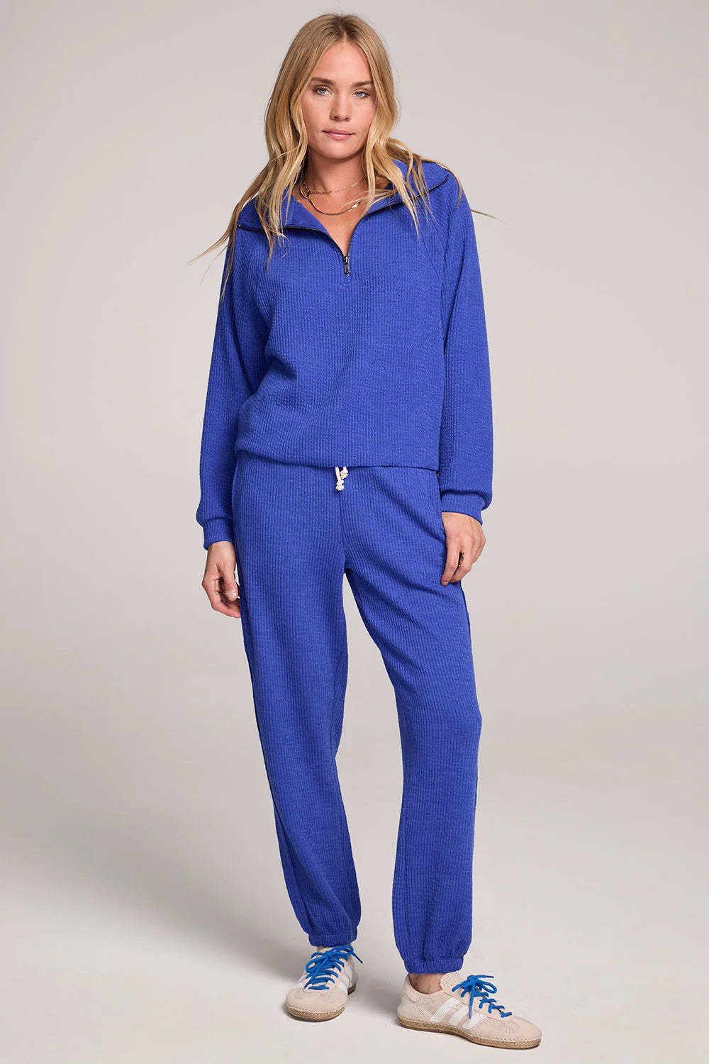 Half Zip Lapis Blue Raglan Pullover