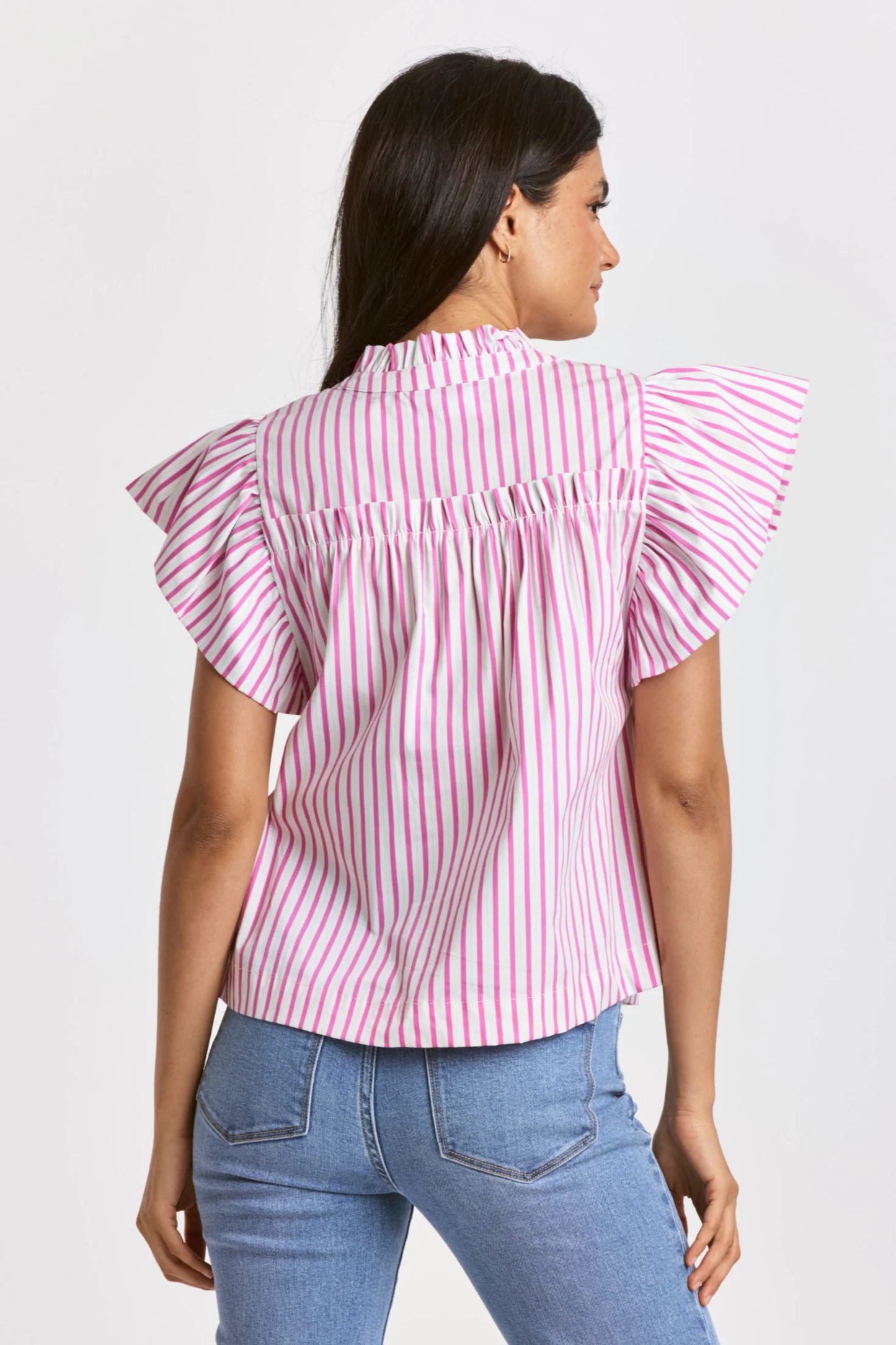 Dear John Short Sleeve Pink Pin Stripe Ks Boutique