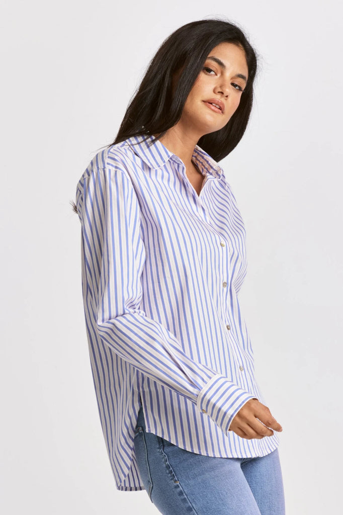 Dear John Blue Pin Stripe Button Down Ks Boutique